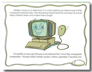 A picture from Chip, the Little Computer, an award-winning children's picture book by author Dr. Hope.